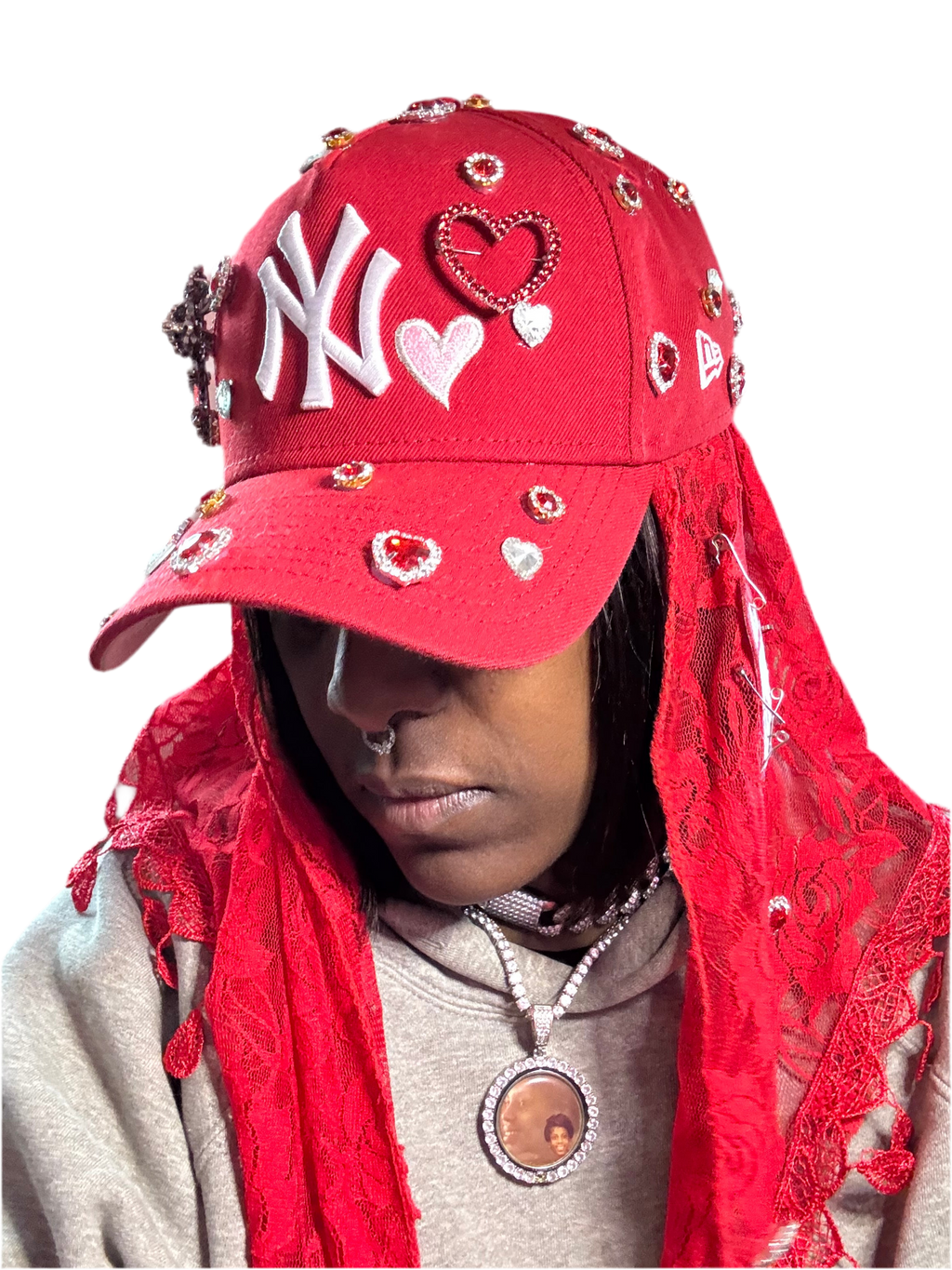 An Valenti Veil Fitted Hat