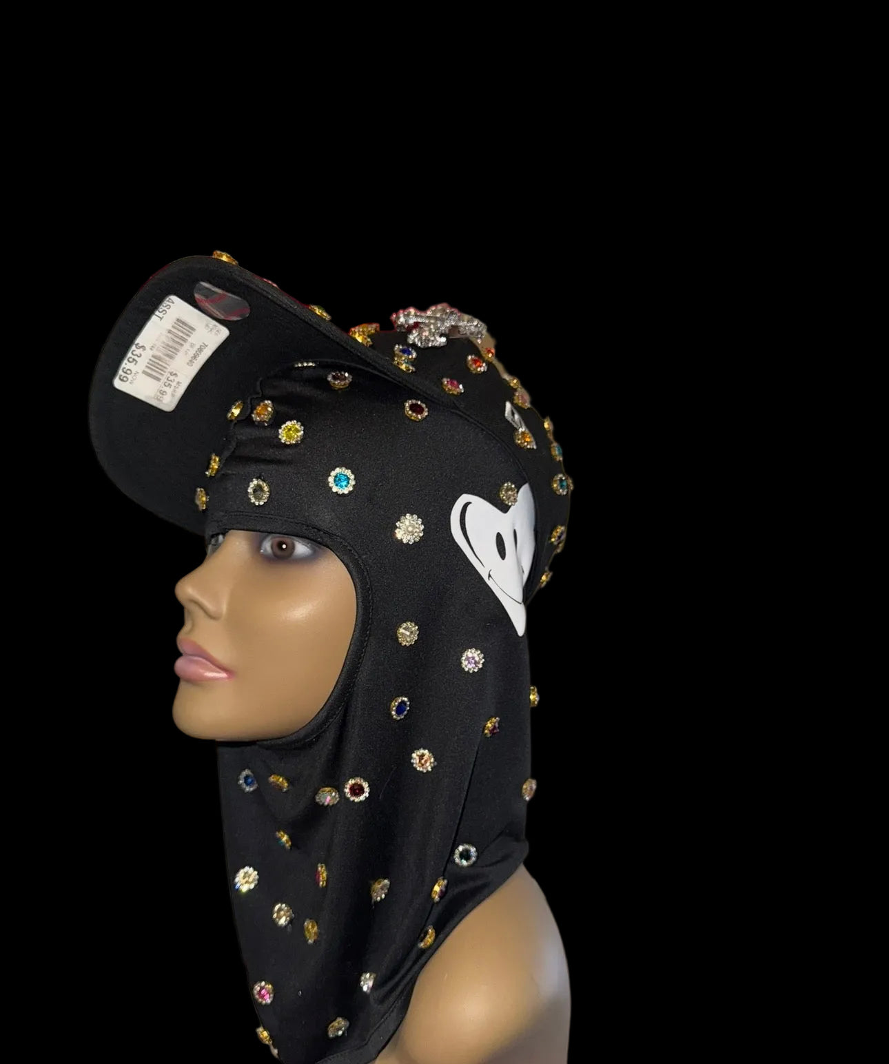 An Valenti Rhinestone Hat & Ski Mask