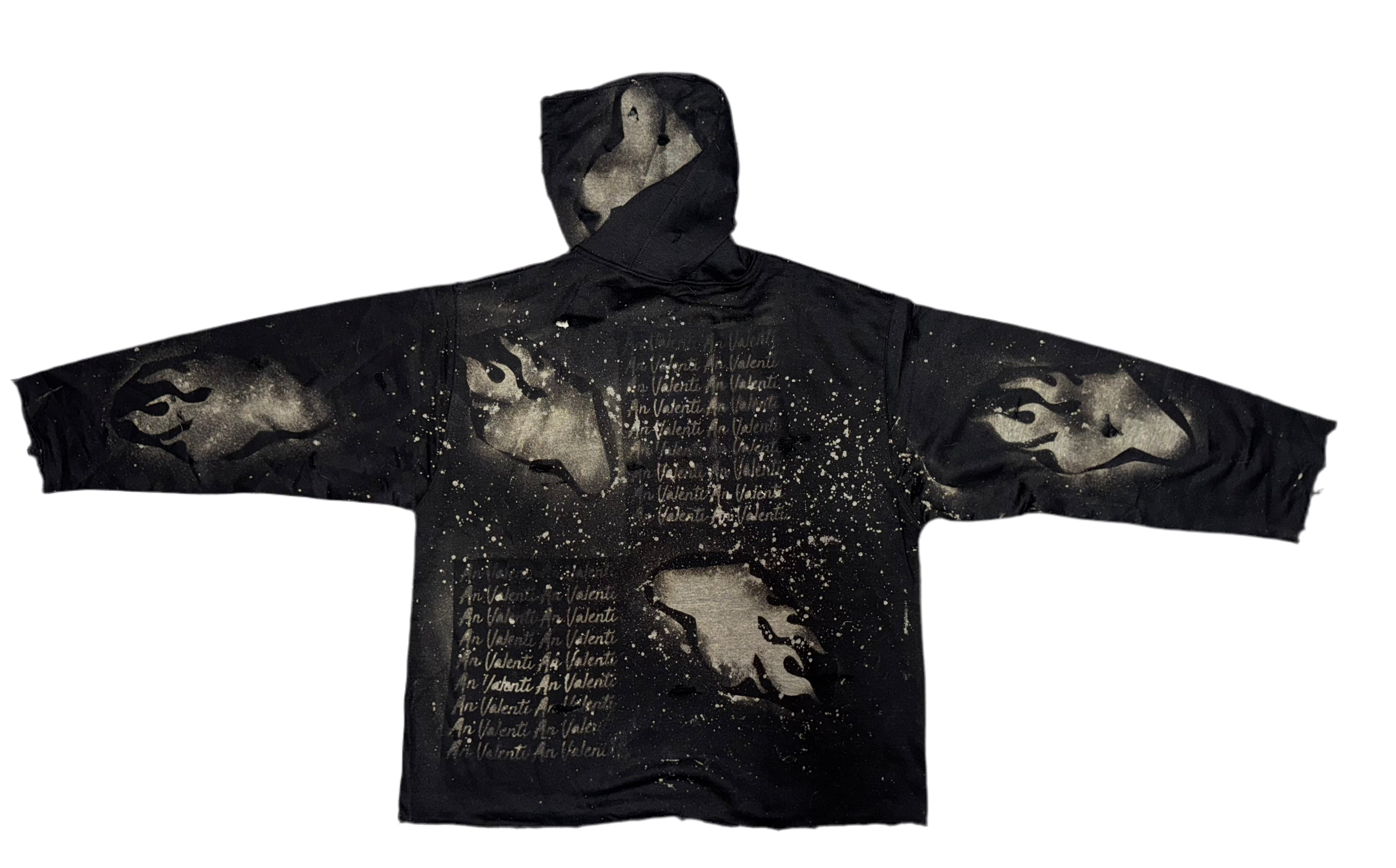 An Valenti Bleach Flame Heart Hoodie