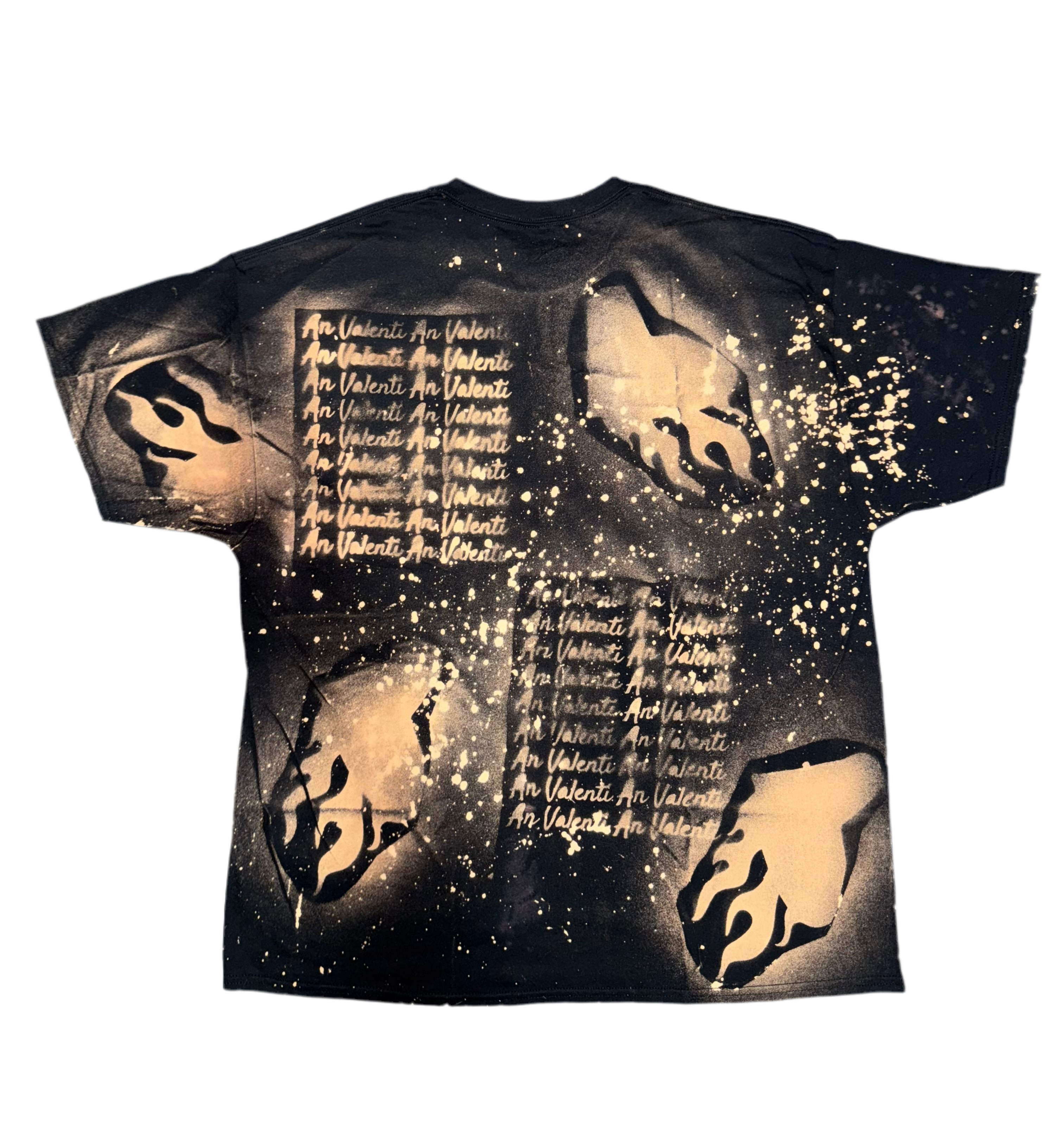 An Valenti Bleach Heart Flame Tee