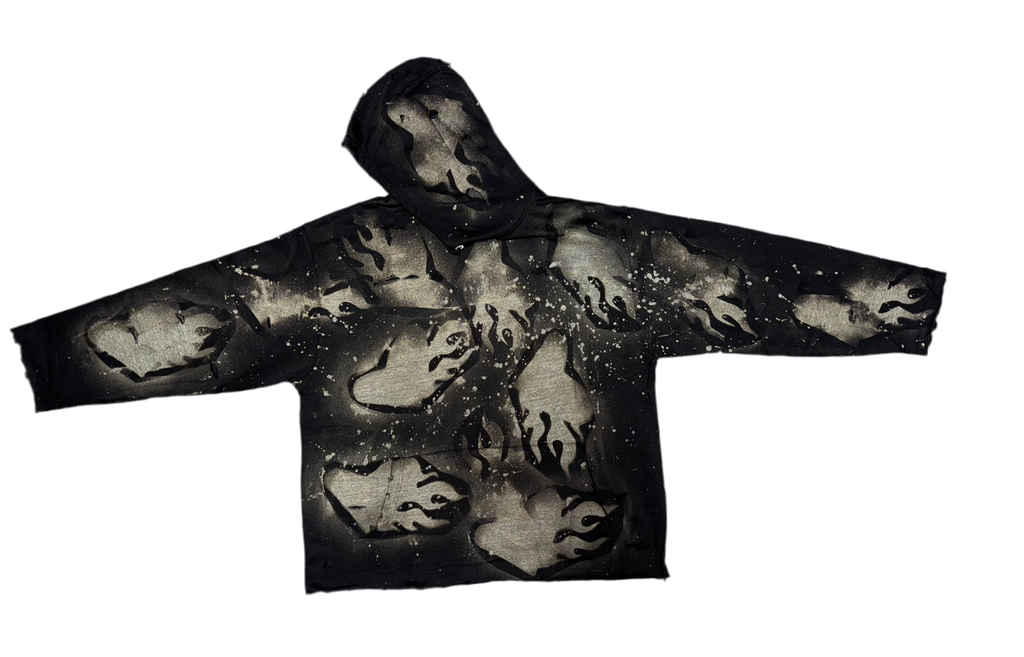 An Valenti Bleach Flame Heart Hoodie