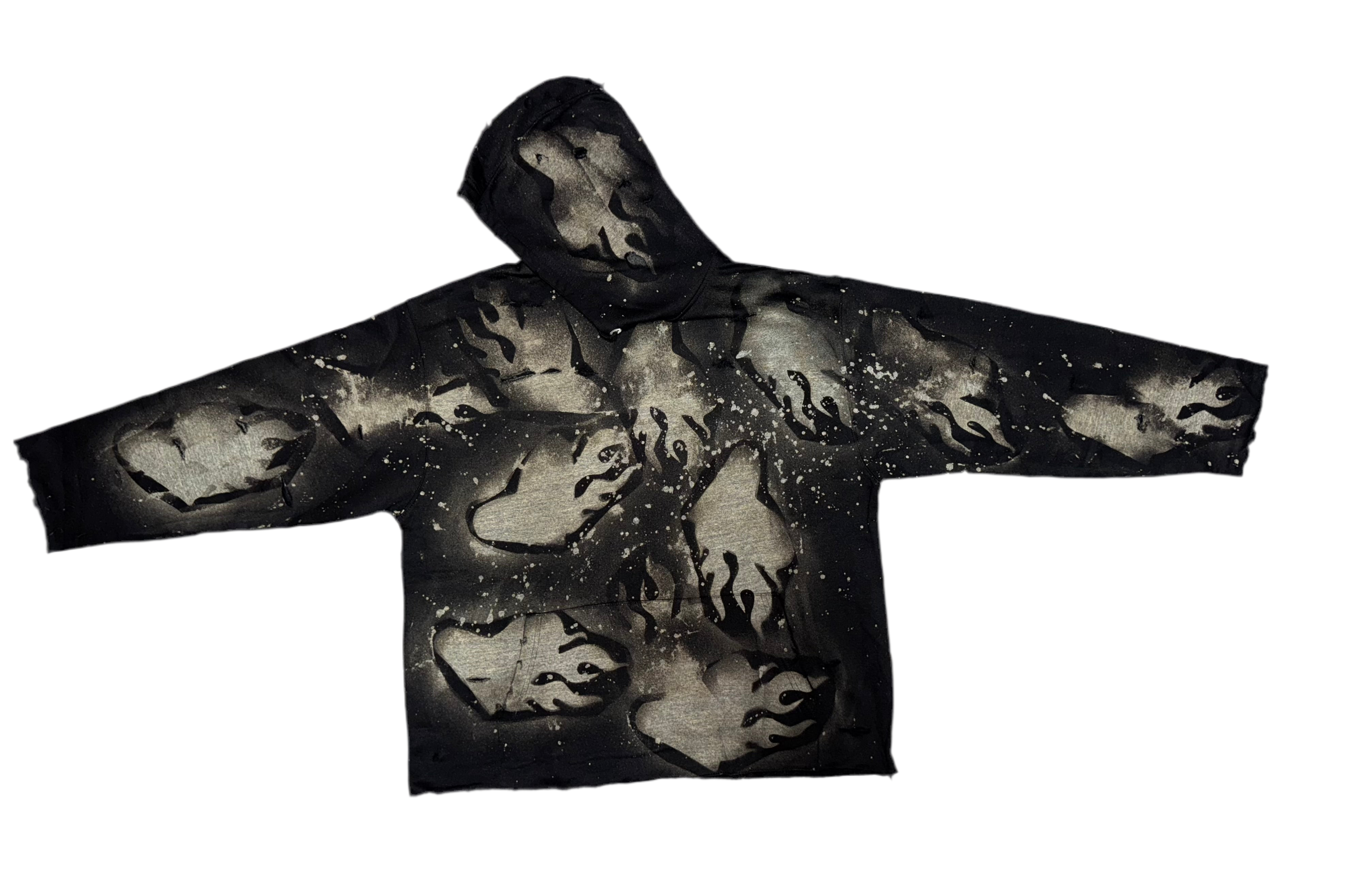 An Valenti Bleach Flame Heart Hoodie