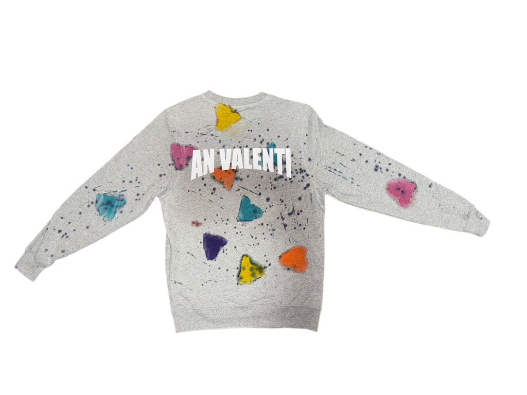 An Valenti Colorful Heart Sweatshirt
