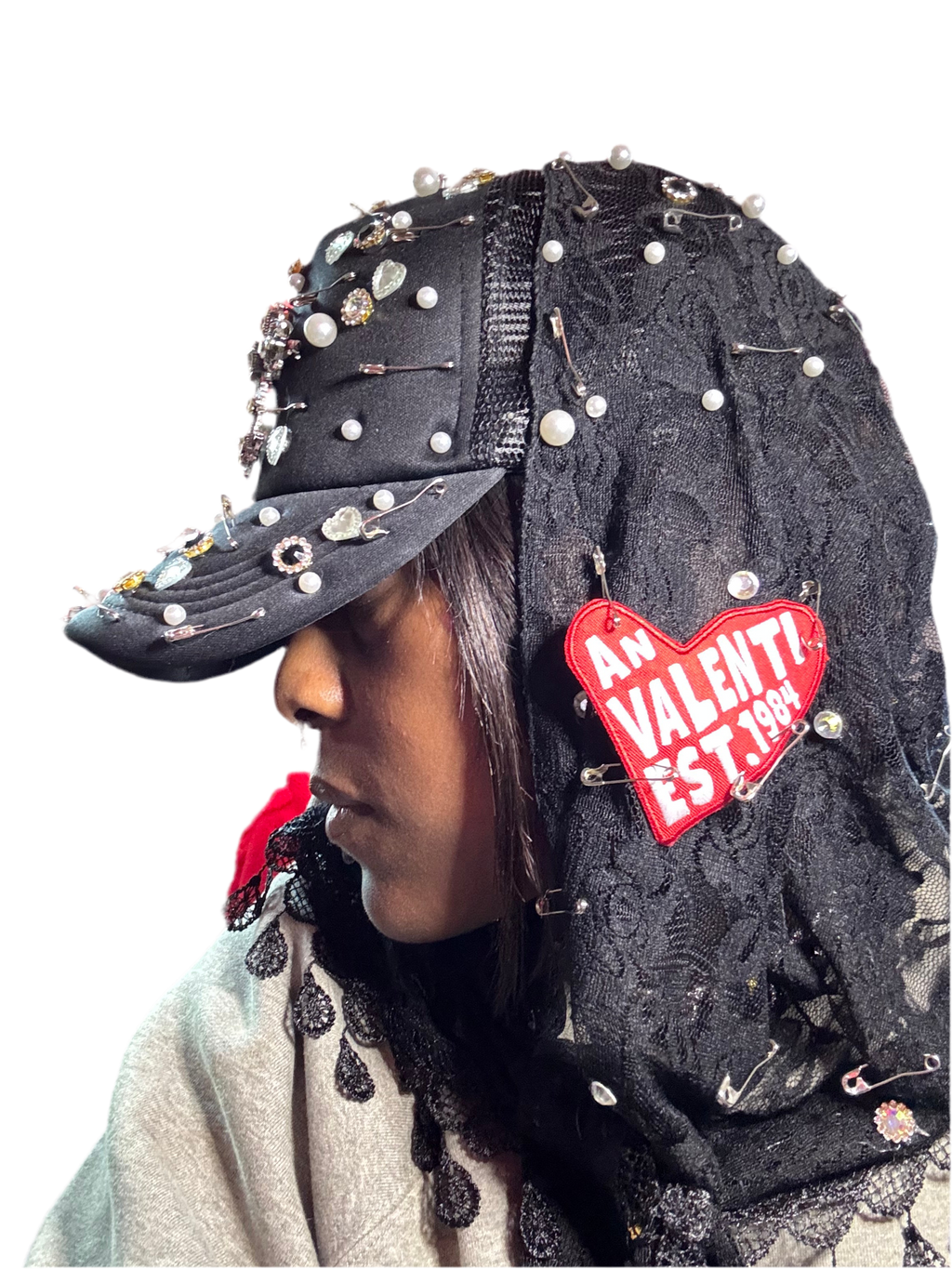 An Valenti Veil Trucker Hat