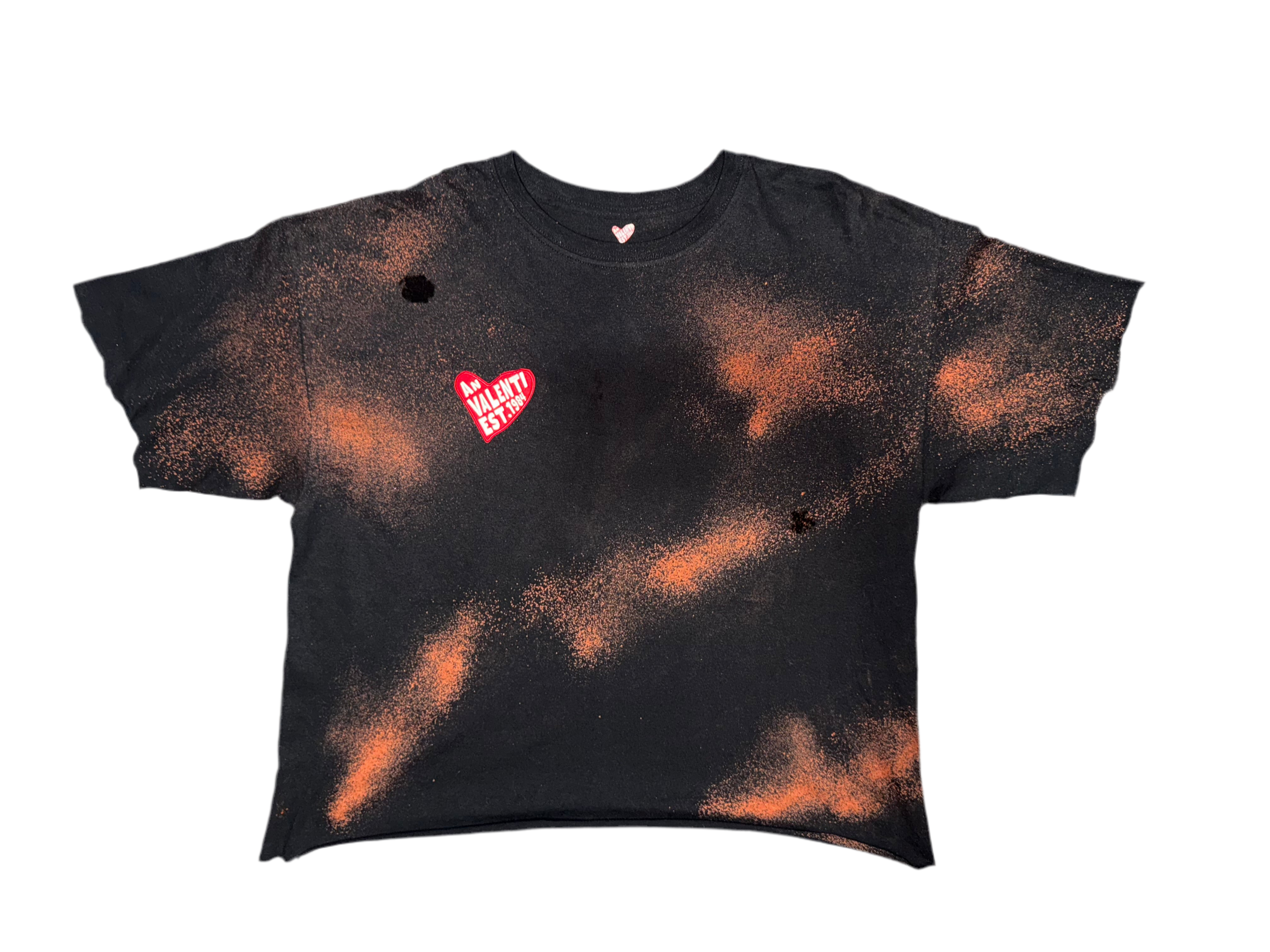 An Valenti Bleach Heart Crop Tee