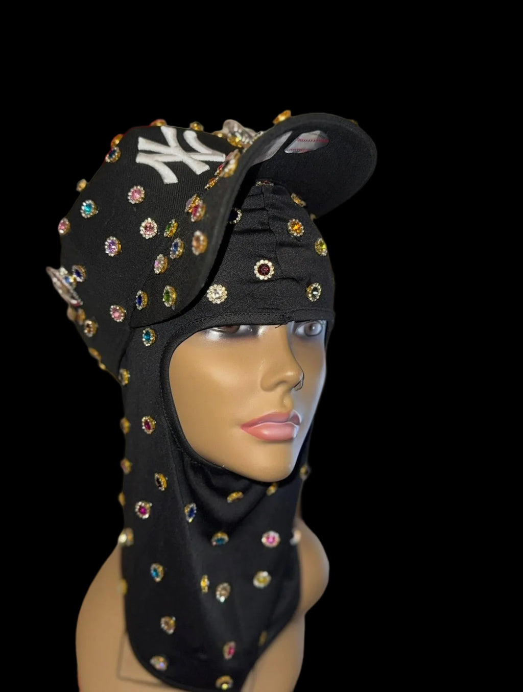An Valenti Rhinestone Hat & Ski Mask