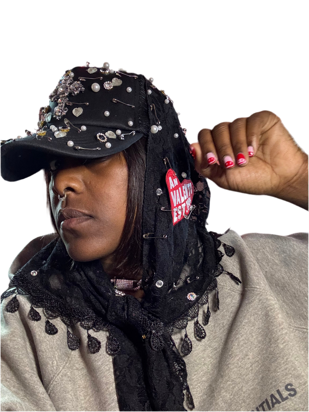 An Valenti Veil Trucker Hat